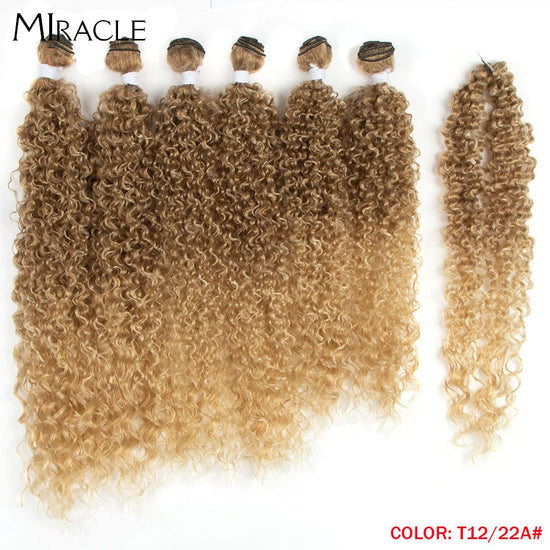 22 inch Afro Kinky Curly Hair Bundles Blonde