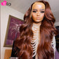 8 - 30 Inch Peruvian Lace Front with a 4x4 Lace Closure Brown Colored Human Hair Pre-plucked
